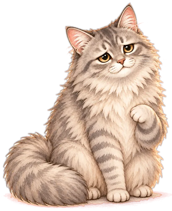 あきれた顔の灰色の猫