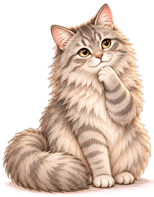 考える灰色の猫