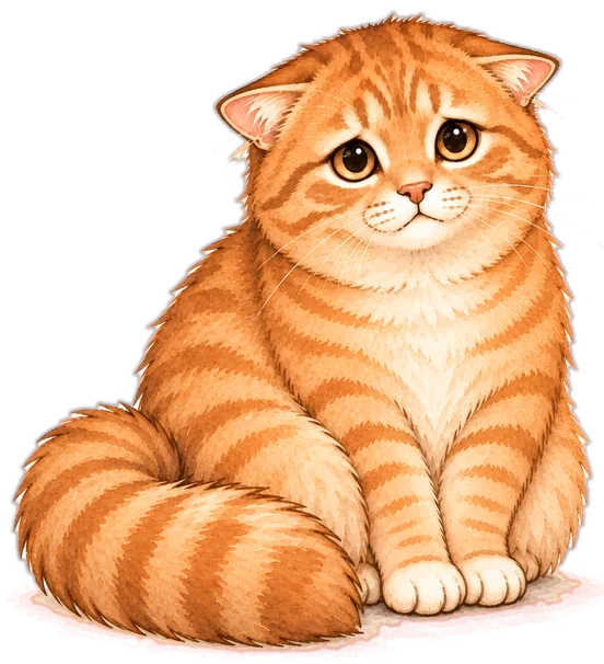心配そうな茶トラの猫